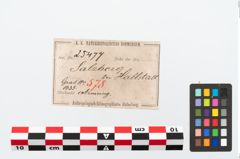 Etikett zu Bronzemelonenarmreif (NHMW-PRAE-025477)